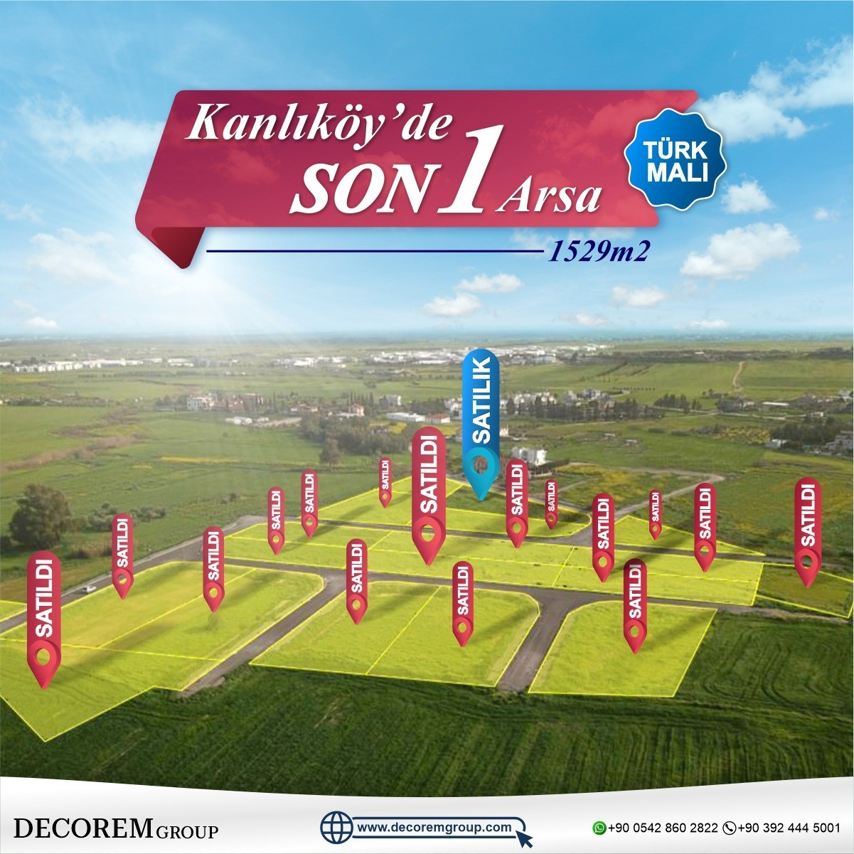 Lefkoşa’nın Değer Kazanan Bölgesi Kanlıköy’de 1529 m² Türk Malı Arsalar